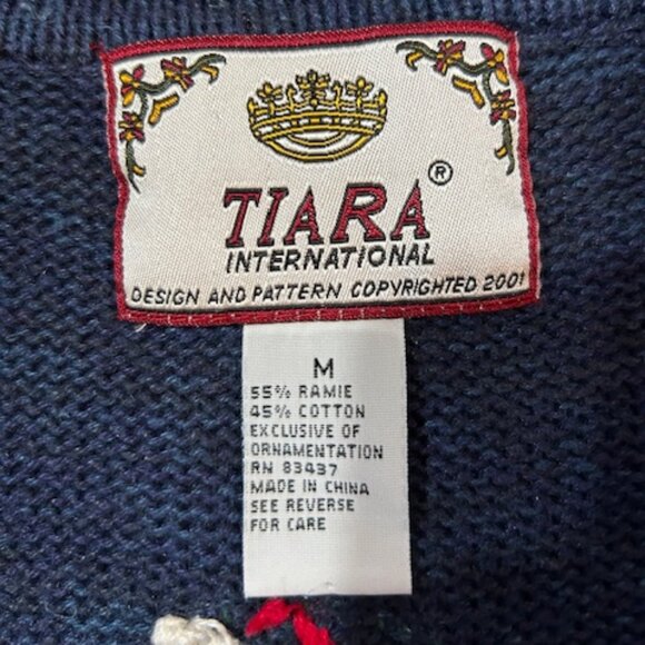 Vintage Christmas Snowman Embroidered Sweater, Tiara International, Sz.M - Picture 9 of 10